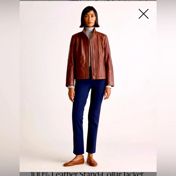 a.n.a Jackets & Blazers - NWOT A.N.A 100% Leather Stand-Collar Jacket